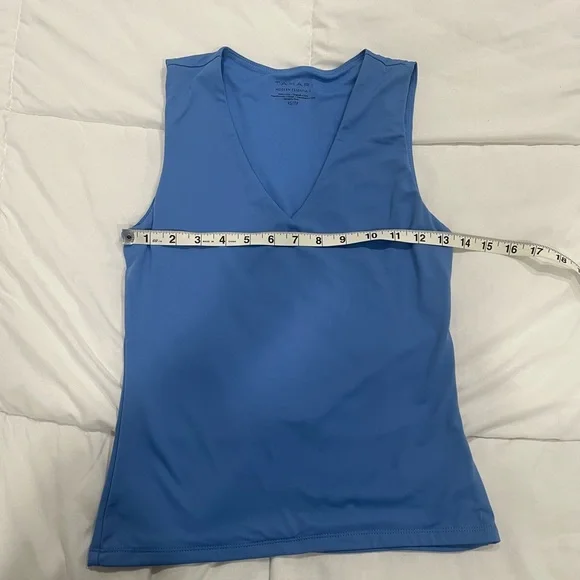 Tahari Blue V-Neck Tank Top - Picture 5 of 6